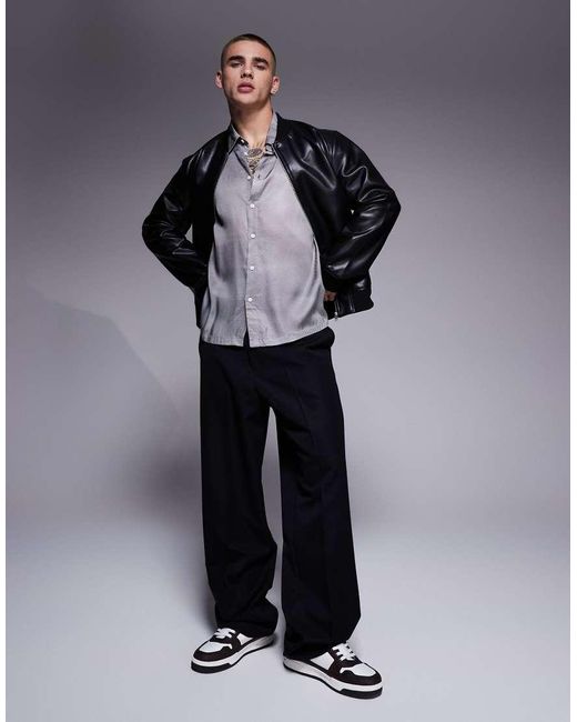 ARMANI EXCHANGE Overhemd Met Korte Mouwen En Print in het Gray voor heren