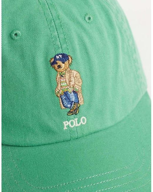 Polo Ralph Lauren Green Embroidered Bear Baseball Cap for men