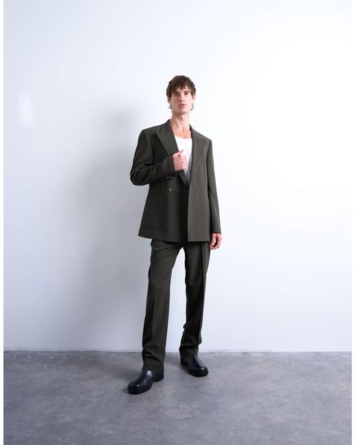 Topman Gray Relaxed Wool Touch Suit Jacket for men