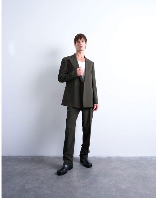 Topman Gray Relaxed Wool Touch Suit Jacket for men