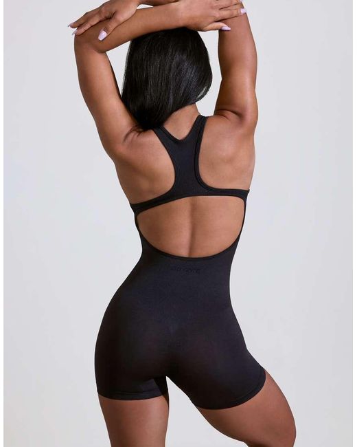 BO+TEE Black Bo+tee Halter Neck Racer Back Seamless Sports Unitard