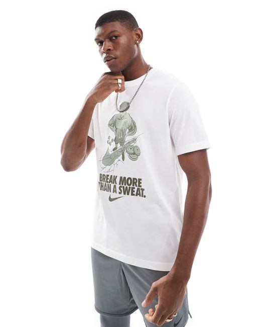 Nike White Dri-fit Slogan Short Sleeve T-shirt for men