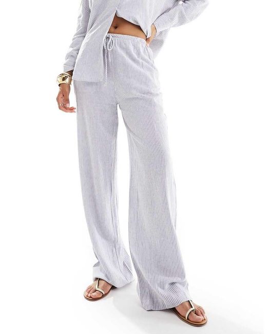 Cotton On White Drawstring Straight Leg Trousers