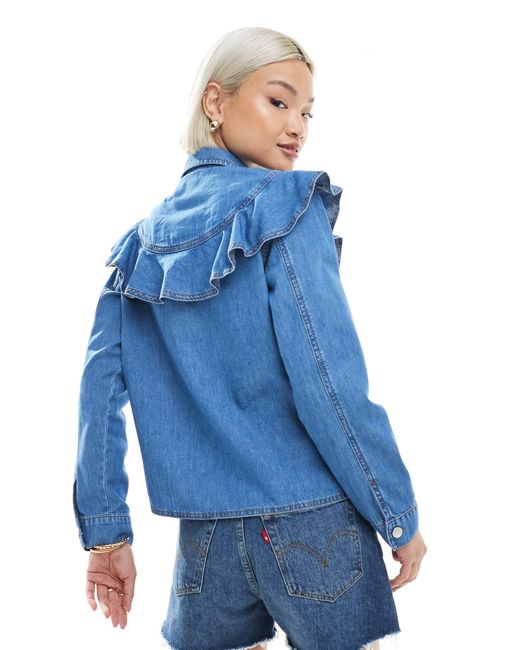 Miss Selfridge Blue – chambray-jacke