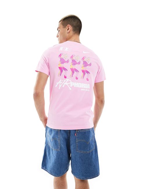 Airphoria - t-shirt con stampa sul retro di Nike in Pink da Uomo