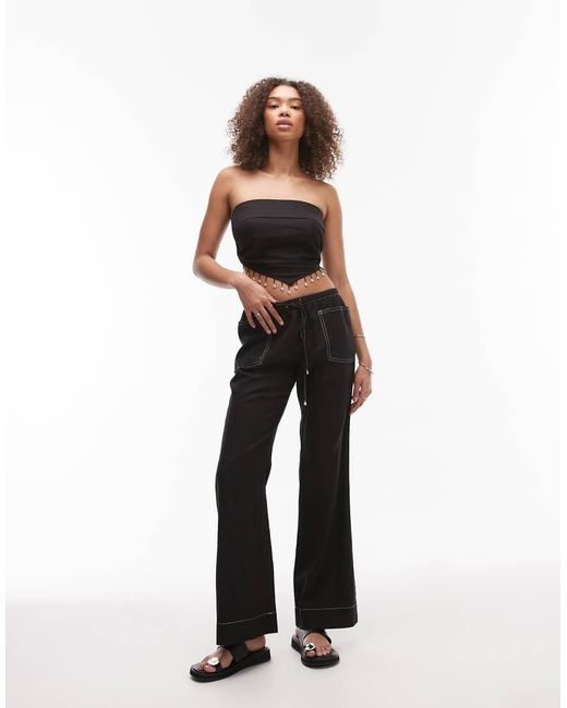 Top Con Escote Palabra De Honor Y Detalle De Charms De (Parte De Un Conjunto) emory park de color Black