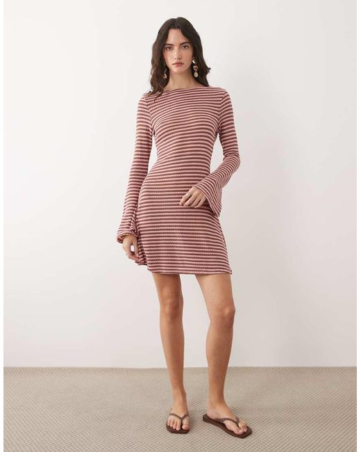 ASOS Pink Long Angel Sleeve Mini Dress