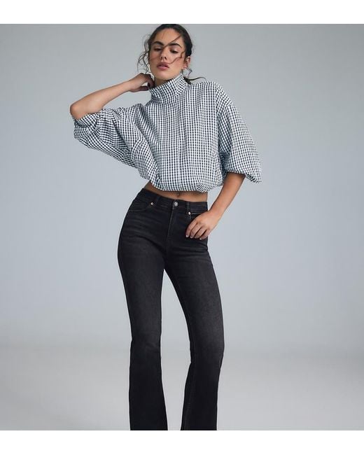 Stradivarius Blue Petite D74 Slit Fit Flared Jeans