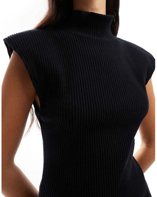 Sleeveless shoulder pad top sale