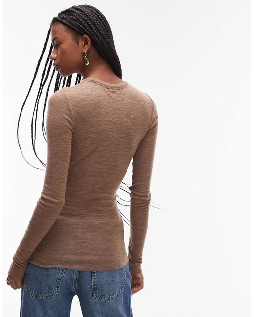 ARKET Blue Super Stretch Jersey Close Fit Top With Long Sleeves