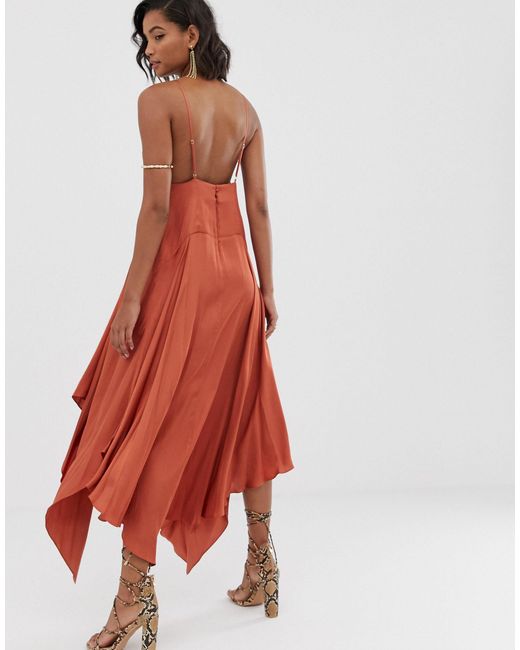 satin trapeze dress