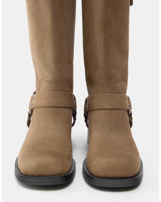Pull&Bear Brown Biker Boot
