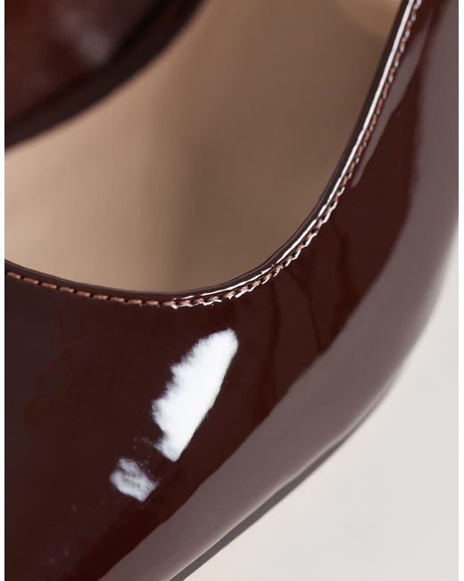London Rebel Brown Clancy Slingback Mid Heeled Sandals