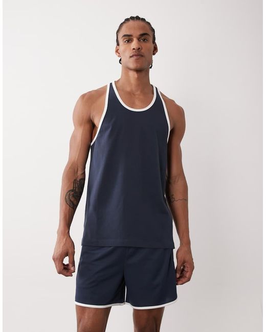 4505 Blue Retro Mesh 5" Quick Dry Gym Short for men