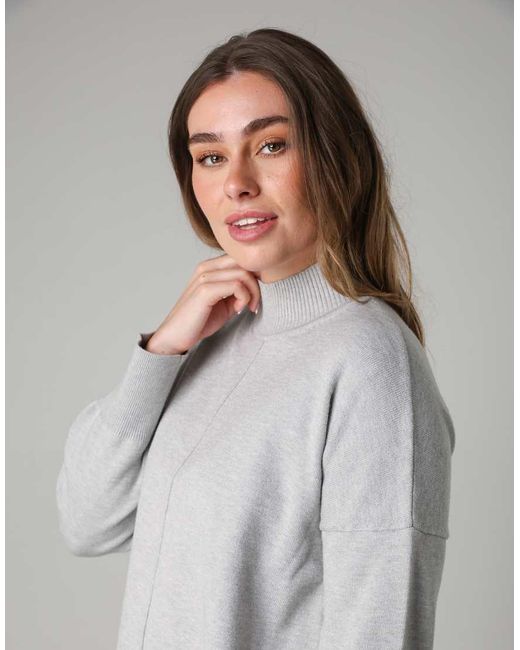 French Connection Gray High Neck Cosy Long Sleeve Jumper