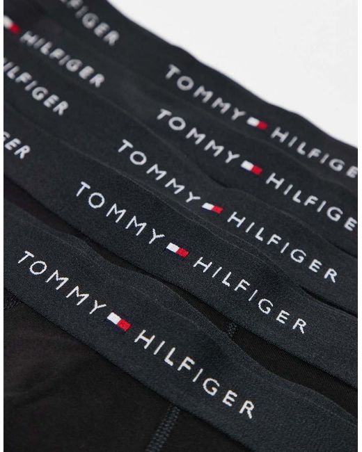 Tommy Hilfiger Black Signature Cotton 5 Pack Boxer Briefs for men