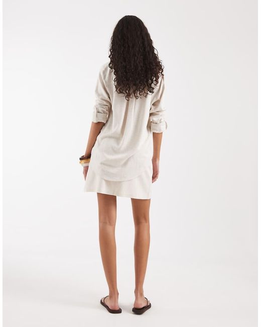 Vero Moda Natural High Waist Linen Skort