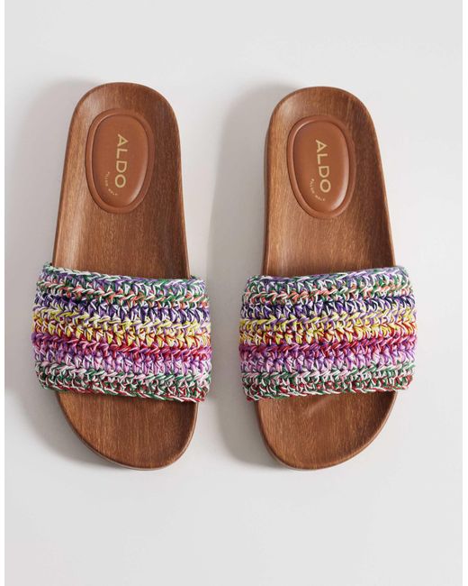 ALDO Brown Rooted Flat Sandal