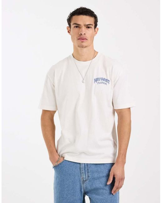 Hollister Blue Destination Back Graphic Boxy Oversized T-Shirt for men