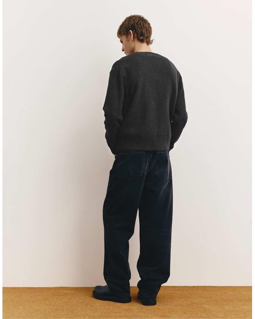 Pull structuré à col rond Pull&Bear pour homme en coloris Black