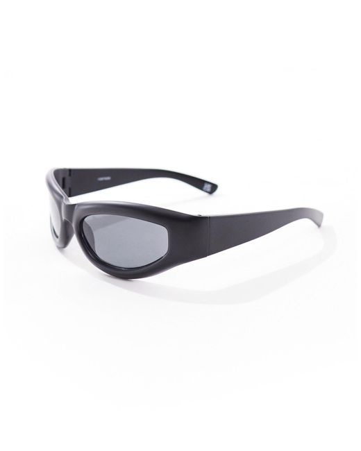 ASOS Black Alien Wrap Visor Cat Eye Sunglasses for men