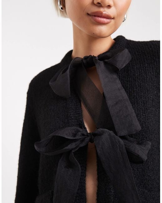 Object Black – oversize-strickjacke