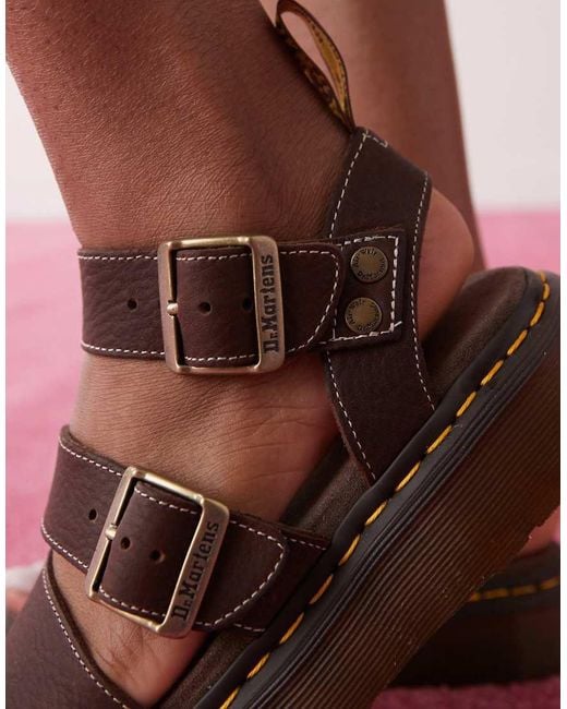 Dr. Martens Brown Gryphon Quad Sandals