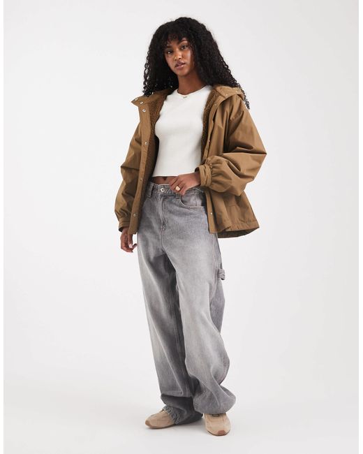 ASOS Multicolor Oversized Fleece Lined Rain Coat