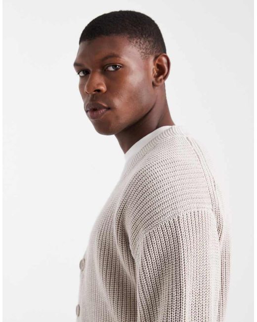 New Look Blue Fisherman Cardigan for men