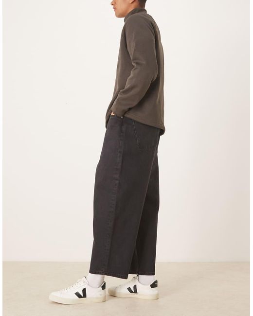 ASOS Black Oversized Tapered Jeans for men