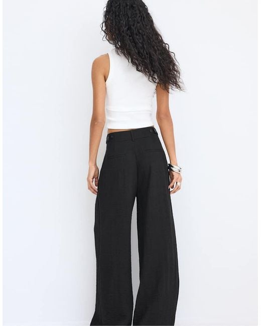 Stradivarius Blue Rustic Wide-leg Trousers
