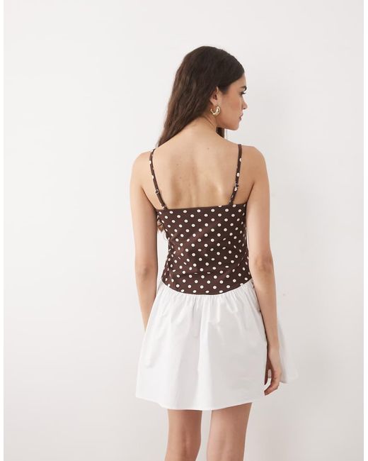 ASOS Natural Cami Square Neck With Dropped Waist Mini Dress