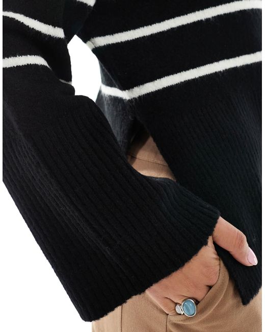 Brave Soul Black – hochgeschlossener loose-fit-pullover