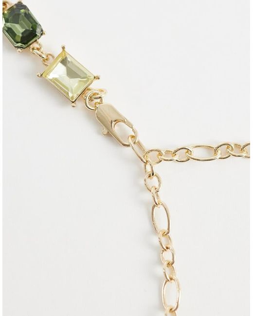 ASOS Metallic Crystal Stone Set Necklace for men
