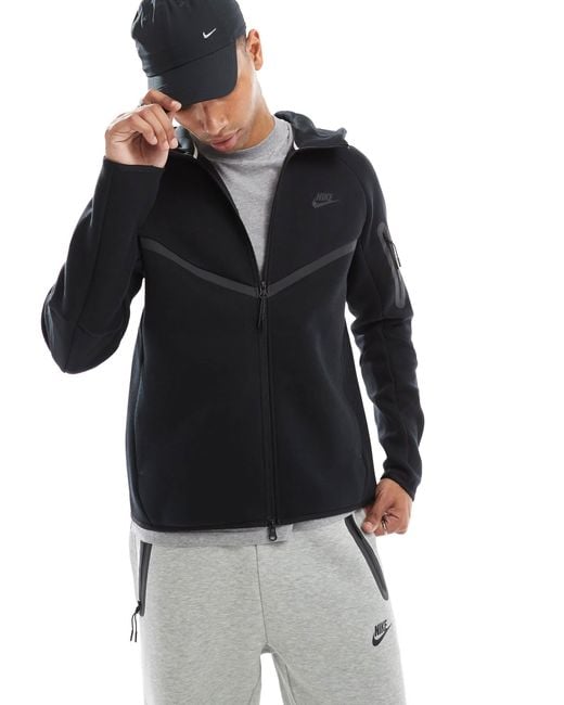 Nike – tech – fleece-kapuzenjacke in Black für Herren