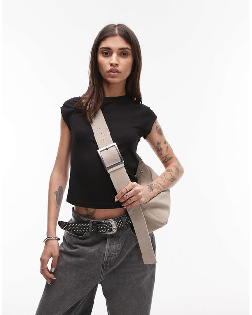 TOPSHOP White – charlie – umhängetasche aus leder