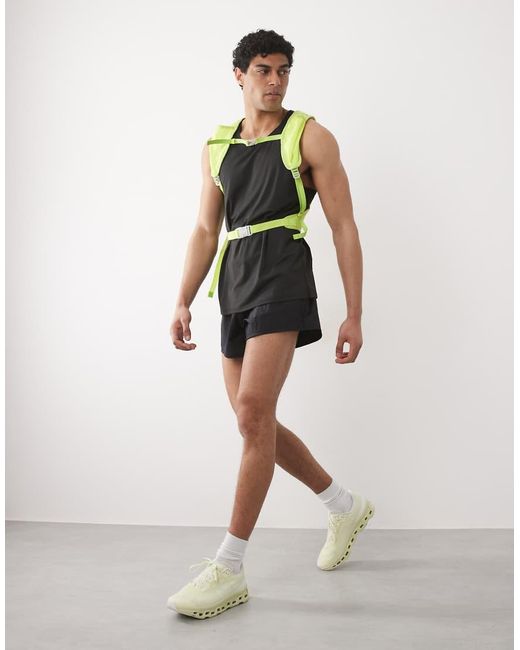 4505 Green Premium Reflective Running Vest With Zip Pocket And Water Bottle Holder for men