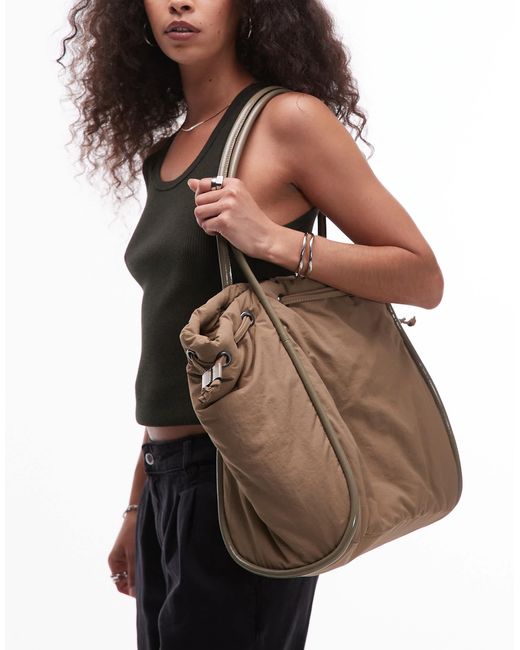 TOPSHOP Brown – selina – tasche aus nylon