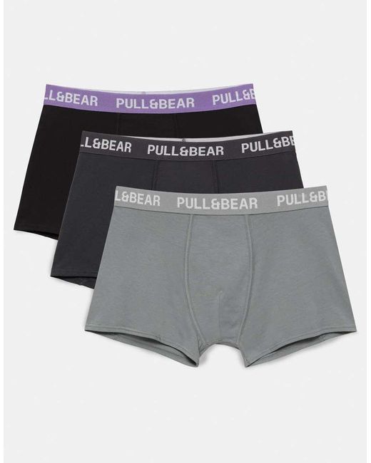 Pull&Bear Set Van 3 Boxershorts in het Black voor heren