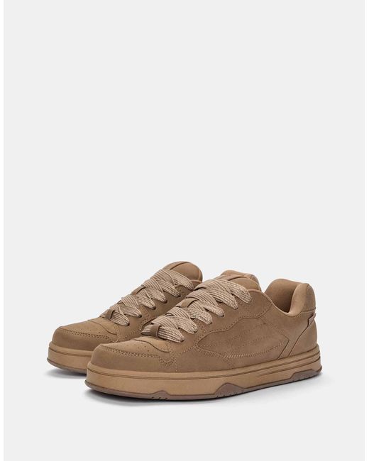 Pull&Bear – skater-sneaker in Brown für Herren