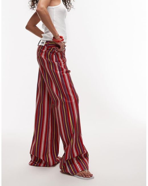 laagam Leroy Red Striped Twill Pants