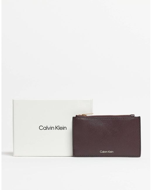 Calvin Klein Purple Logo Zip Purse