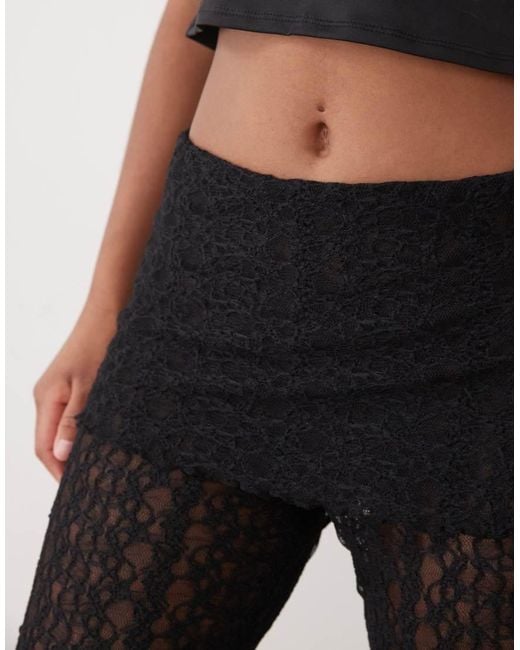 Noisy May Black Lace Skirt Over Trousers