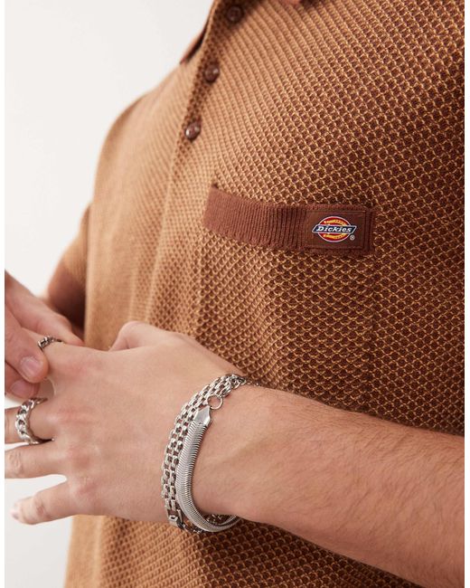 Dickies Brown Rocky Knit Polo for men