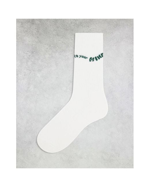 ASOS White Socks With Be Kind Slogan for men