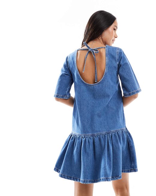 ASOS Blue – t-shirt-minikleid aus denim