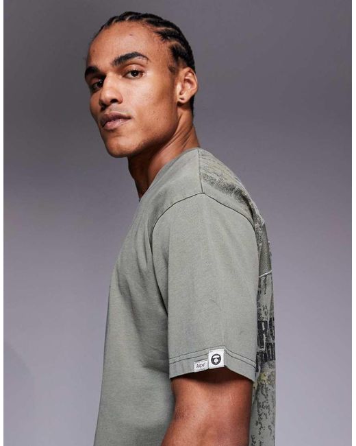 Aape By A Bathing Ape Gray Aape By A Bathing Ape Oversized T-shirt for men