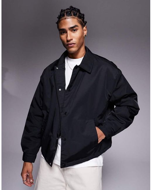 ASOS Blue Boxy Oversized Coach Jacket for men
