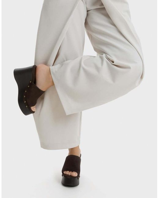 Bershka White Wedge With Stud Detail
