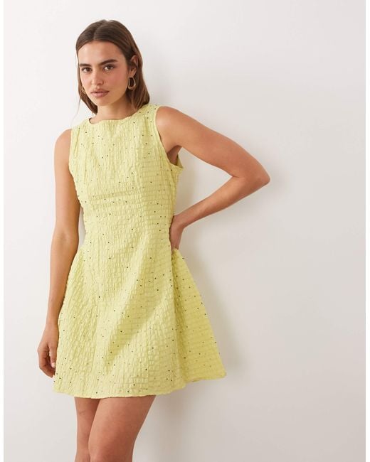 ronja mini dress Ronja Bead Mini Dress Lime Green / M+